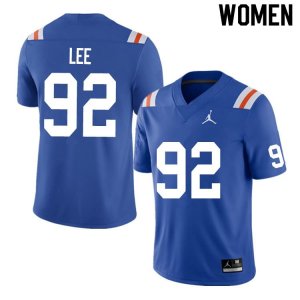 Women's Florida Gators #92 Jalen Lee NCAA Nike Blue Throwback Authentic Stitched College Football Jersey MHO5662QY